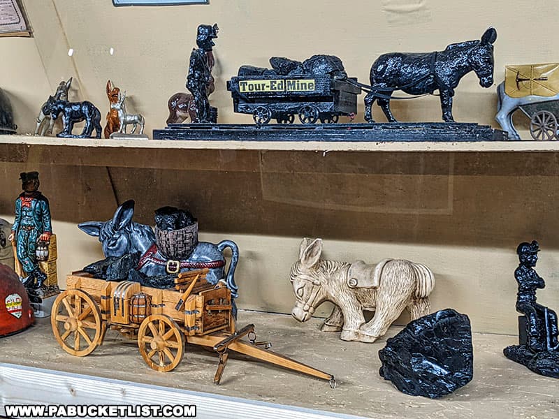 Vintage souvenirs on display at the Tour-Ed Coal Mine and Museum in Tarentum.