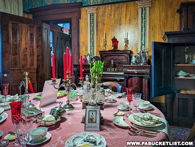 Dining room at the Baker Mansion in Altoona Pennsylvania.