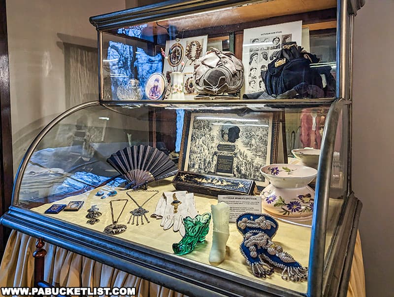 Personal effects on display at the Baker Mansion in Altoona Pennsylvania.