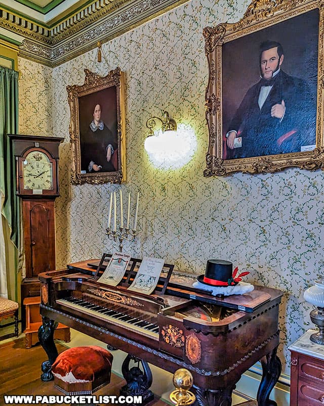 Some of the exceptional home furnishings on display inside the Baker Mansion in Altoona Pennsylvania.