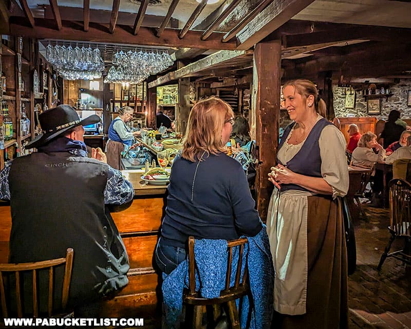 The Springhouse Tavern is located in the basement of the Dobbin House in Gettysburg Pennsylvania.