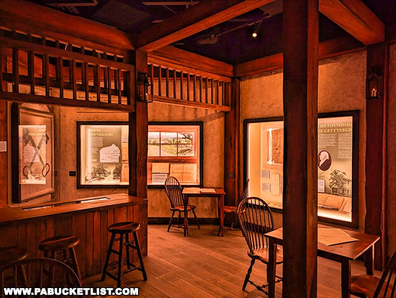 Samuel Getty's Tavern exhibit at the Gettysburg Beyond the Battle Museum in Gettysburg Pennsylvania.