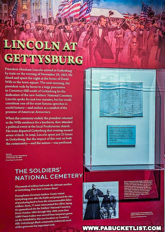 Lincoln at Gettysburg exhibit at the Gettysburg Beyond the Battle Museum in Gettysburg Pennsylvania.