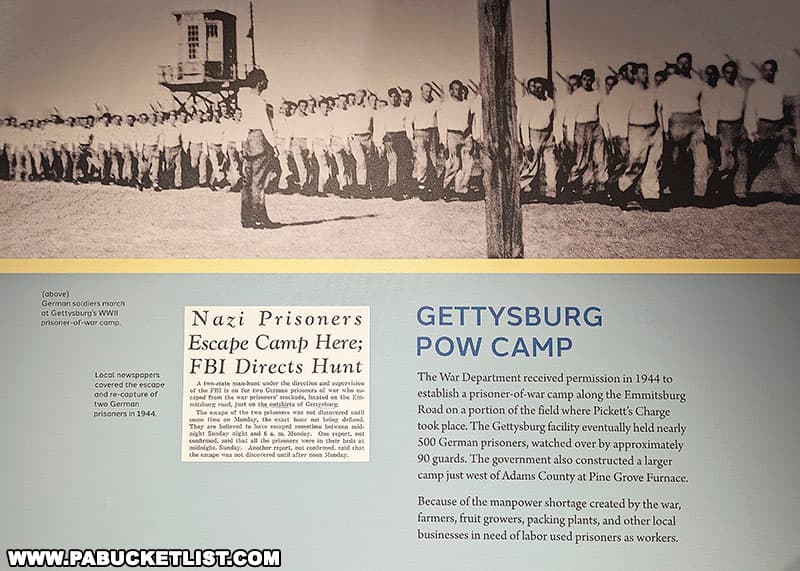 Gettysburg POW camp during World War II exhibit at the Gettysburg Beyond the Battle Museum in Gettysburg Pennsylvania.