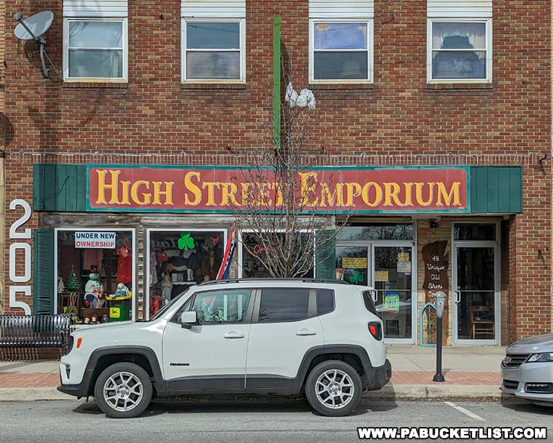 The High Street Emporium Antique Store is located at 205 West High Street in Ebensburg Pennsylvania.