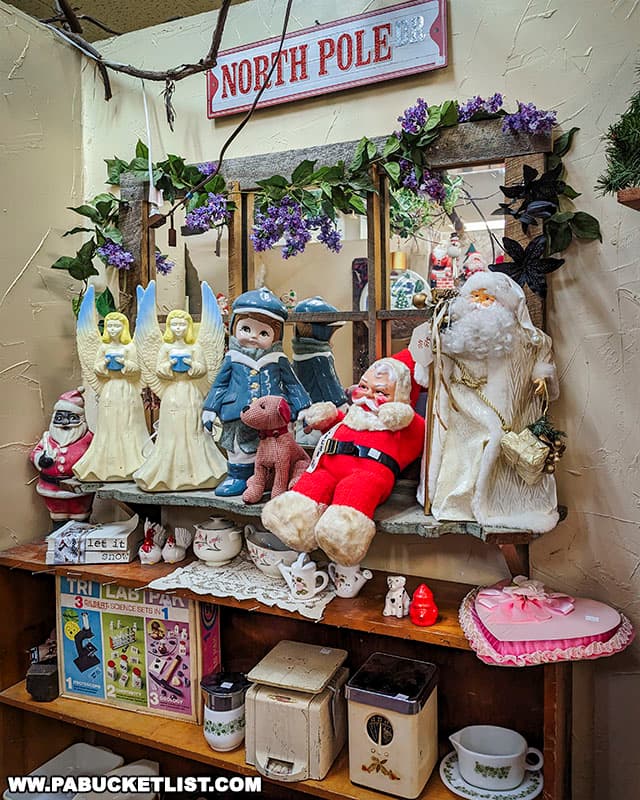 Vintage Christmas items for sale at the High Street Emporium Antique Store in Ebensburg Pennsylvania.