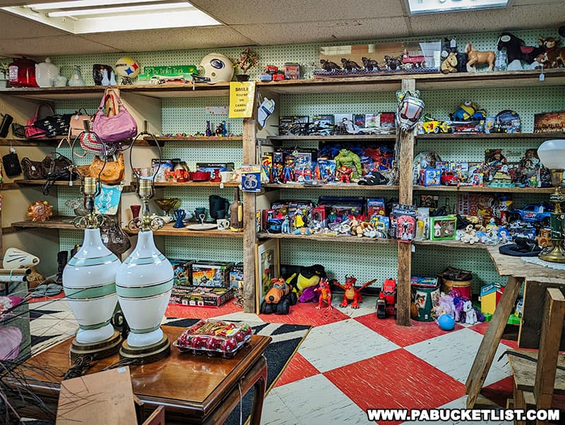Vintage toys for sale at the High Street Emporium Antique Store in Ebensburg Pennsylvania.
