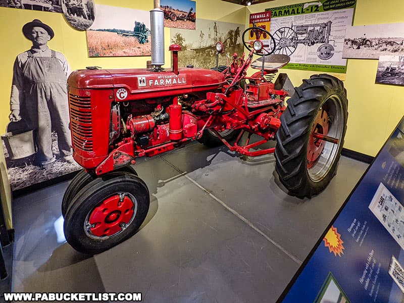 Farmall tractor on display at the Somerset Historical Center in Somerset Pennsylvania.