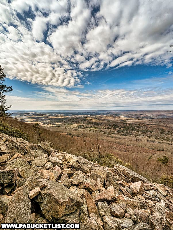 Looking south out over Huntingdon County from Stone Valley Vista in the Rothrock State Forest.