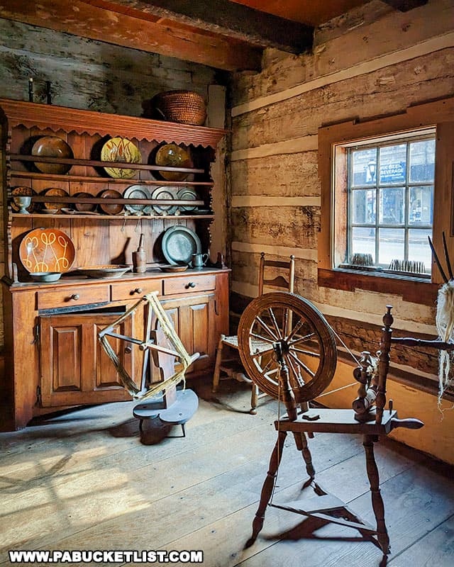 The kitchen at the Golden Plough Tavern served as a “chore room,” where various household tasks could be carried out while a meal was cooking.