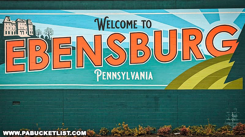 Welcome to Ebensburg mural near Rowena Park in Ebensburg Pennsylvania.