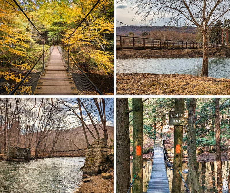 Where to find the best swinging bridges in Pennsylvania.