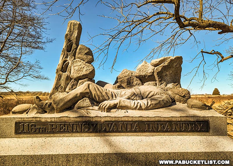 Monument to the 116th Pennsylvania Volunteer Infantry Regiment at the Gettysburg National Military Park.