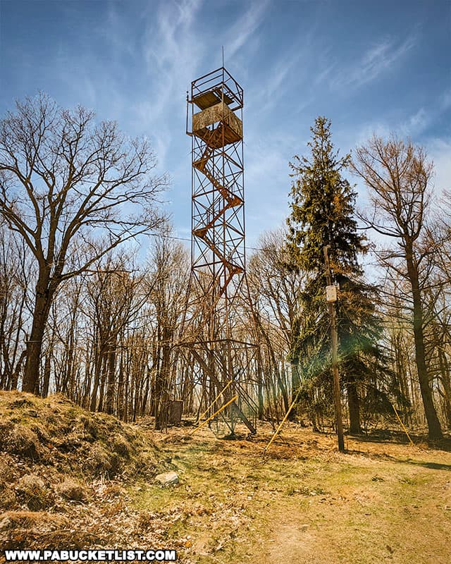 Jacks Mountain fire tower in the Rothrock State Forest Huntingdon County Pennsylvania.