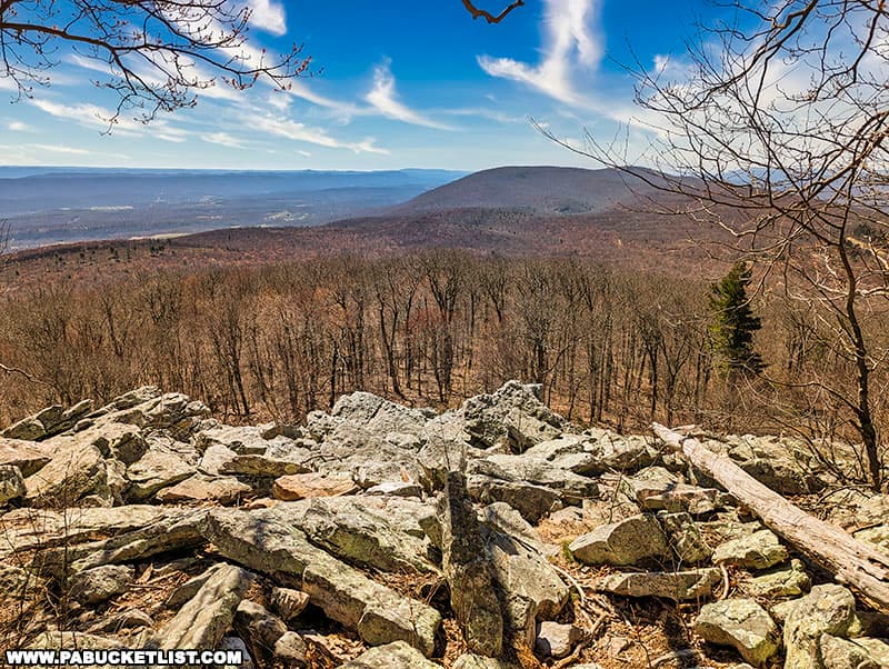 View to the south from Butler Knob Vista along the Standing Stone Trail in the Rothrock State Forest.