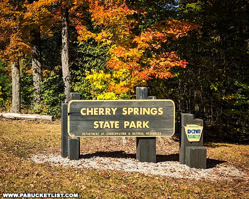 Cherry Springs State Park is an 82-acre Pennsylvania state park known for its dark skies and excellent stargazing opportunities.