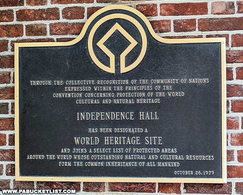 Independence Hall was designated a World Heritage Site in 1979.