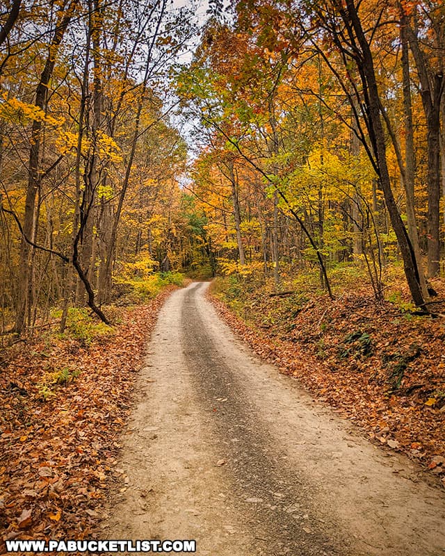 Jacks Mountain Road on an October day in Huntingdon County Pennsylvania.