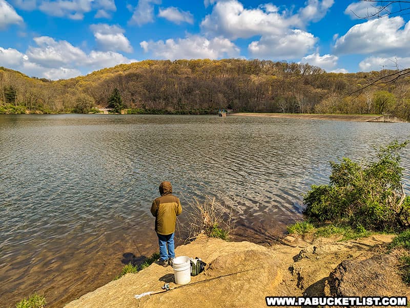 Fishing is a popular pastime at Raccoon Creek State Park.