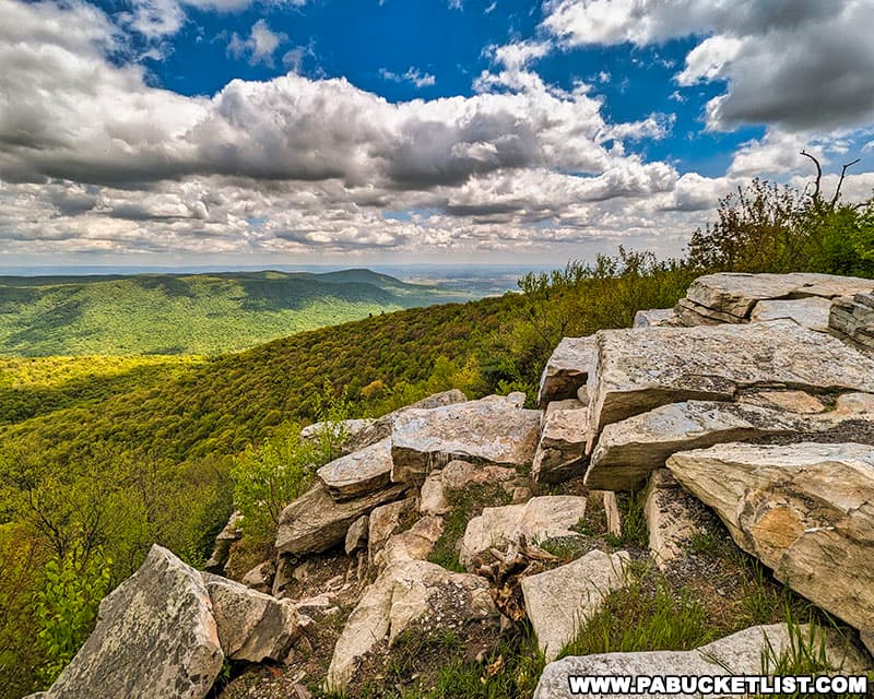 Springtime view to the southeast from Big Mountain Overlook in Fulton County Pennsylvania.