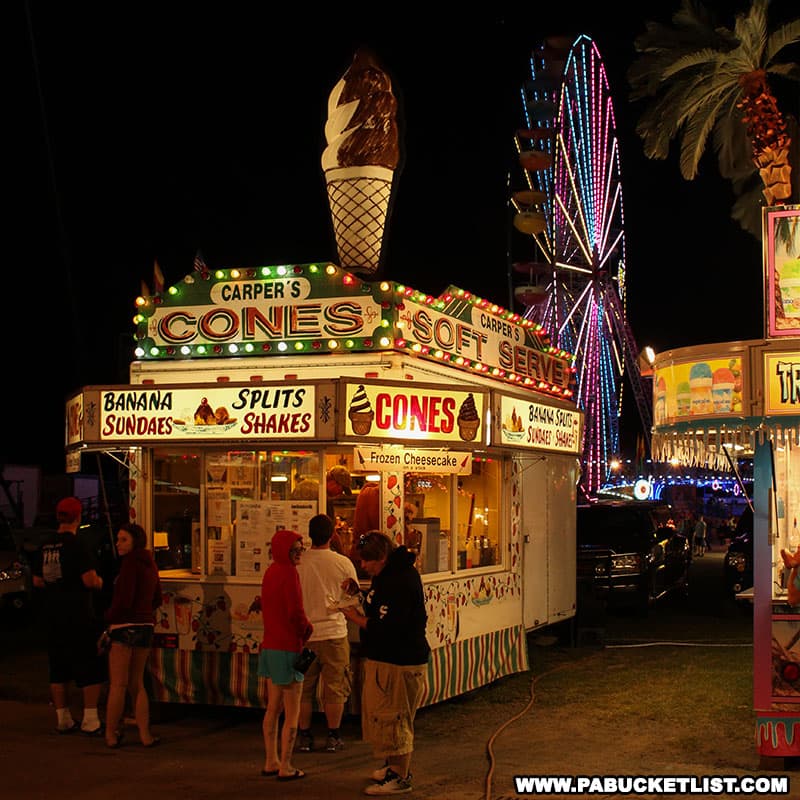 Carpers ice cream cones are a tradition at many fairs and festivals throughout the summer months in Pennsylvania.