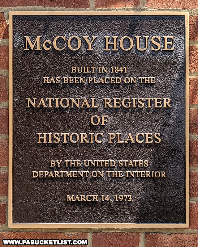 The McCoy House was placed on the National Register of Historic Places in 1973.