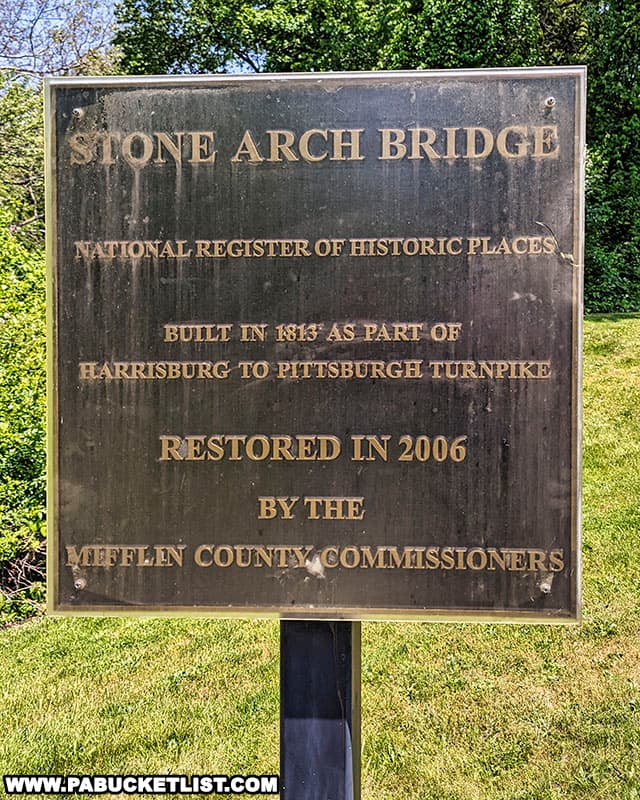 The Stone Arch Bridge in Mifflin County was added to the National Register of Historic Places on April 18, 1979.