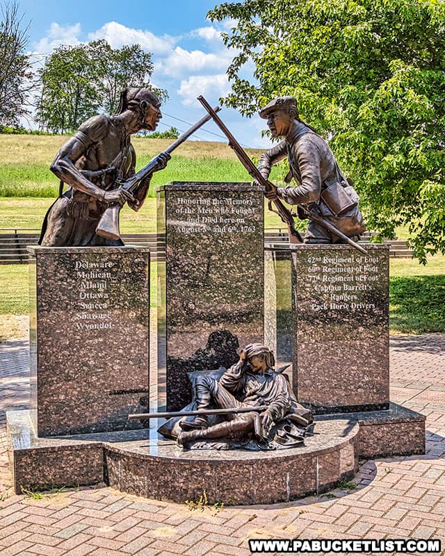 The Bushy Run Battlefield Memorial was erected in 2013 on the 250th anniversary of the battle.