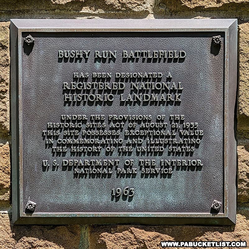 Bushy Run Battlefield was designated a Registered National Historic Landmark in 1963, 200 years after the battle.