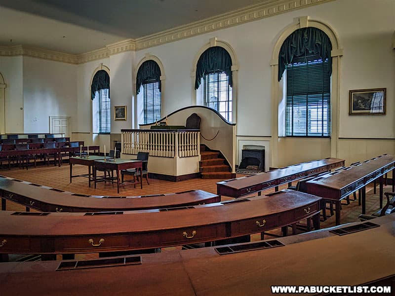 Congress Hall was home to the U.S. Congress from 1790 to 1800, when Philadelphia served as the temporary capital of the United States.