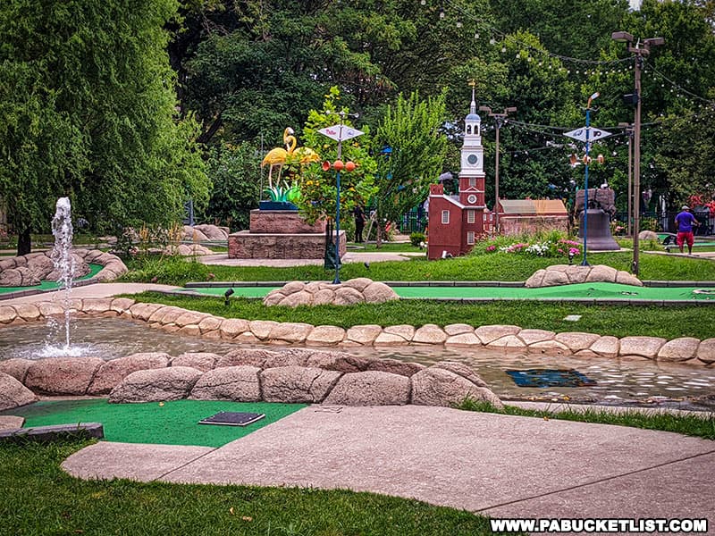Philadelphia themed mini-golf course in Franklin Square.