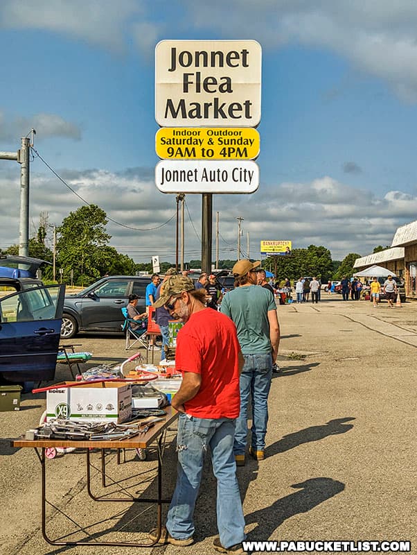 Summer weekends are when the outdoor flea market takes place at the Jonnet Flea Market in Blairsville Pennsylvania.