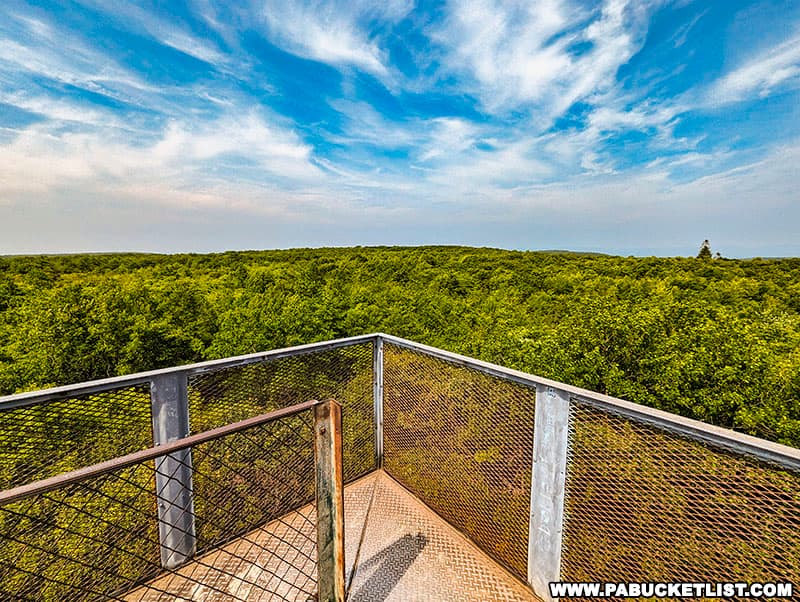 View to the southwest from the Mount Davis observation tower at Pennsylvania's highest point.