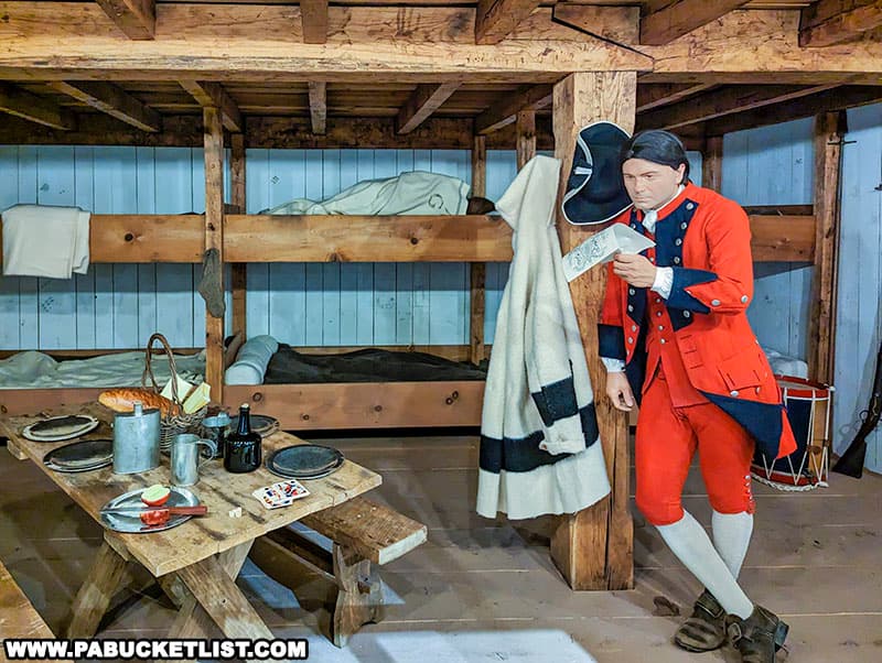 Exhibit at the museum depicting everyday life inside Fort Pitt.