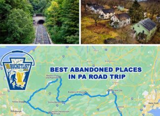The Best Abandoned Places in PA Road Trip Map.