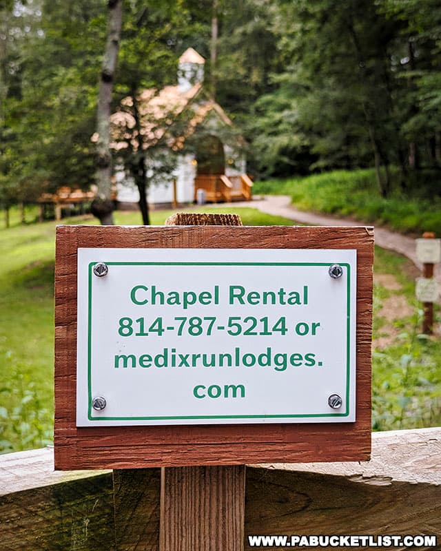 The Little Chapel in the Woods can be rented for weddings and special events.