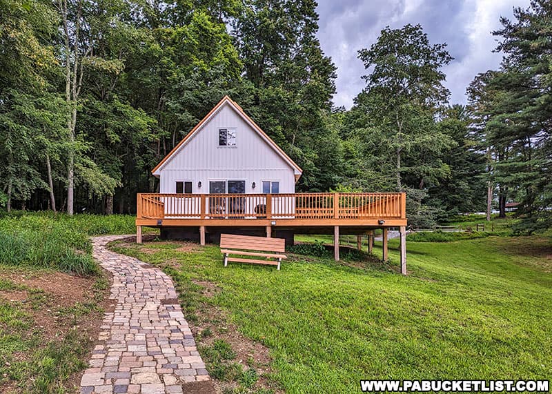 Deck off the back of the Little Chapel in the Woods in Elk County Pennsylvania.