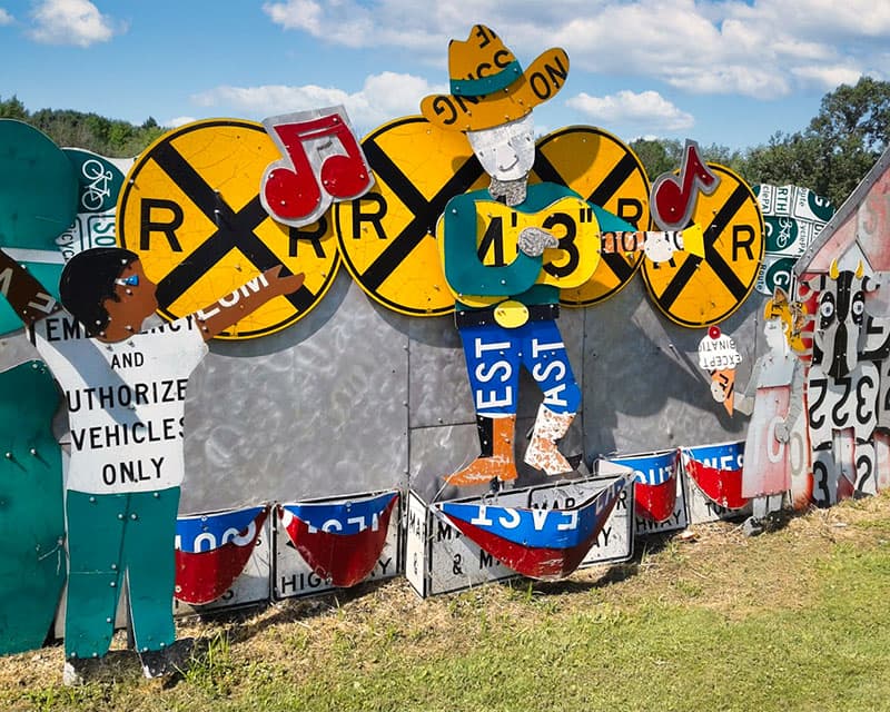 The The PennDOT Road Sign Sculpture Garden is located just outside of Meadville, PA.