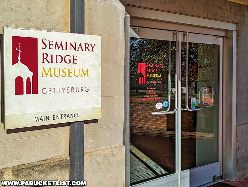 The main entrance to the Seminary Ridge Museum in Gettysburg Pennsylvania.