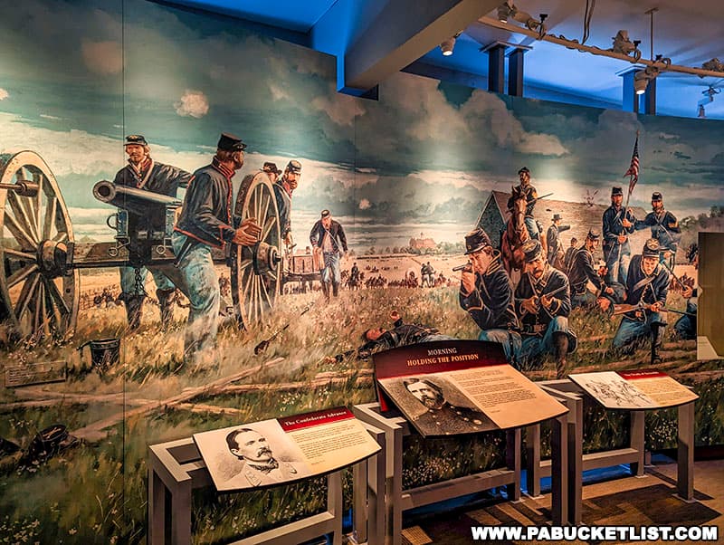 The fourth floor of the Seminary Ridge Museum deals with the Battle of Gettysburg itself.
