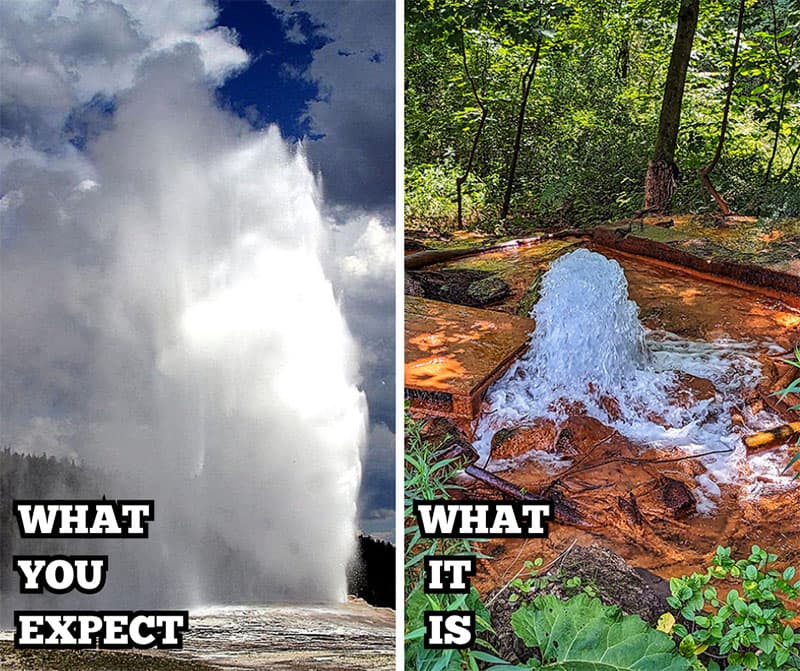 Vising a geyser that isn't a geyser in Ashland Pennsylvania.