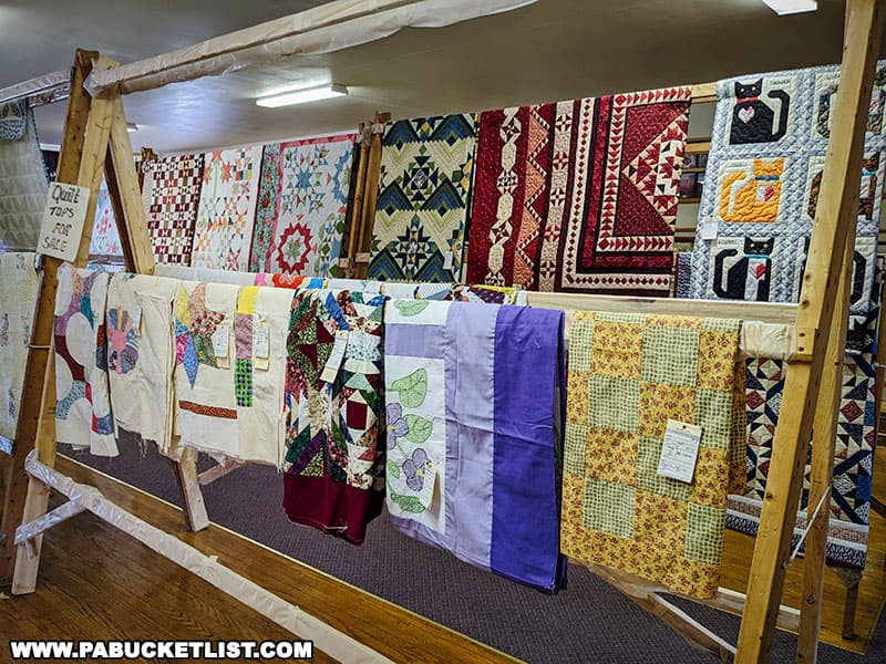 Quilt show at the Farmers and Threshermans Jubilee in New Centerville Pennsylvania.