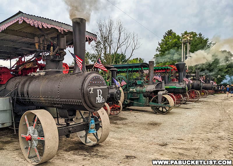 Steam tractors at the Farmers and Threshermans Jubilee in New Centerville Pennsylvania.