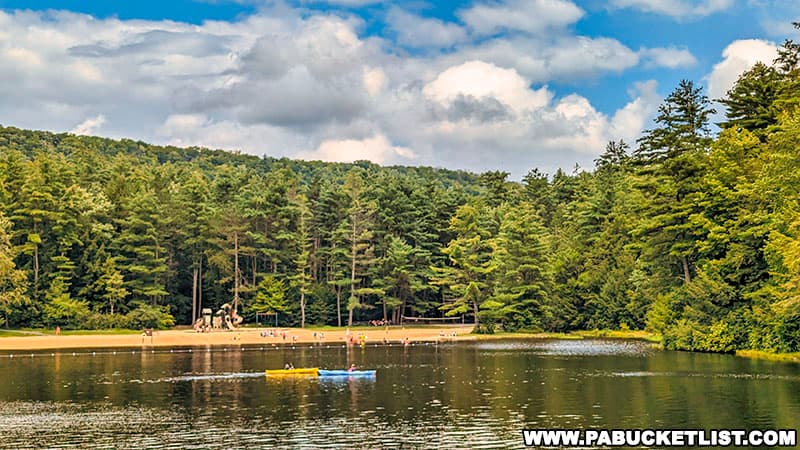 Kayaking at RB Winter State Park in Union County Pennsylvania.