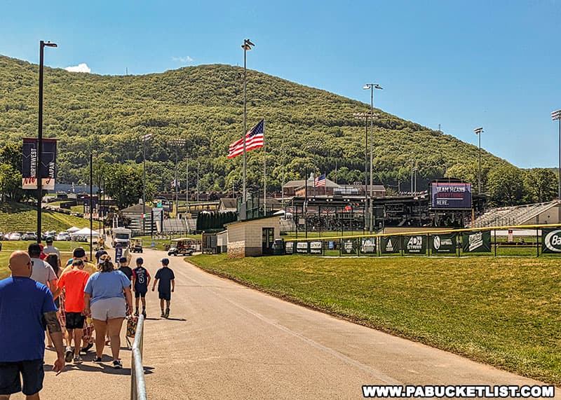 The Main Entrance to the Little League World Series Complex is located off East Mountain Avenue in South Williamsport.
