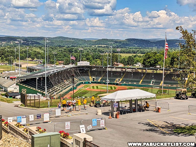 The Little League World Series Complex is nestled in the hills of South Williamsport, Pennsylvania.