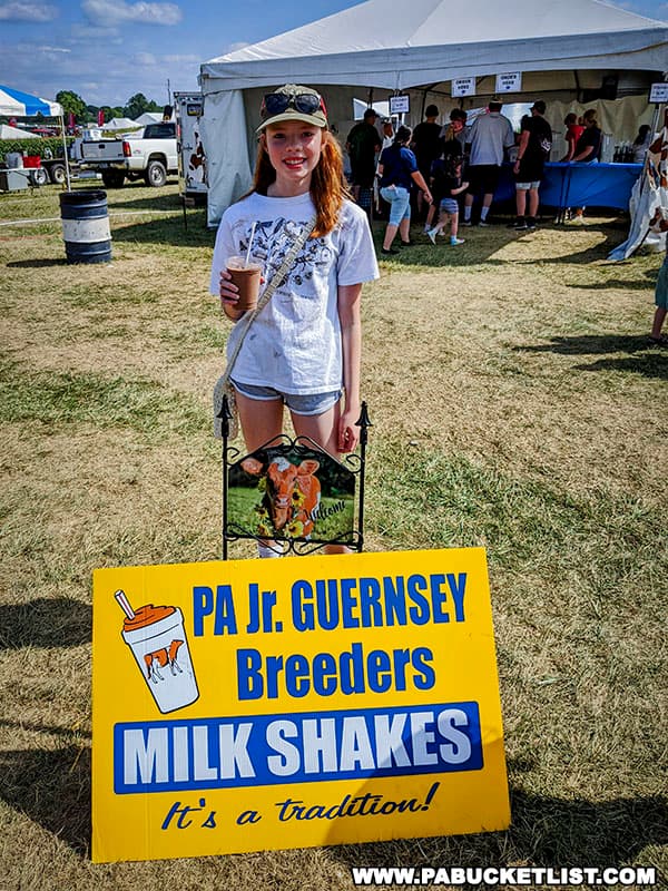 PA Junior Guernsey Breeders milkshakes are a delicious tradition at Penn State's Ag Progress Days in Centre County Pennsylvania.