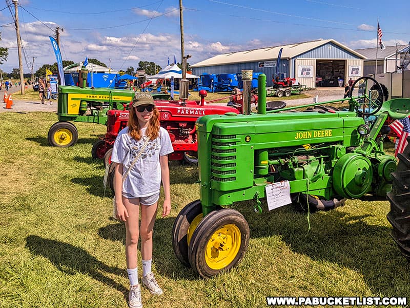 Antique tractor display at Penn State's Ag Progress Days along Route 45 in Pennsylvania Furnace.
