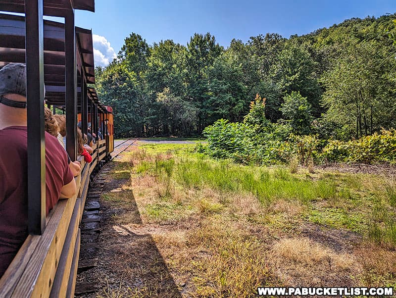Taking an open-air stem train excursion at the Pioneer Tunnel Coal Mine in Ashland Pennsylvania.