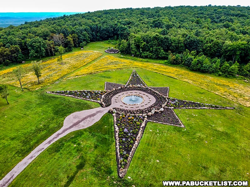 Each point on the compass at the Remember Me Rose Garden is 93 feet in length in tribute to Flight 93.